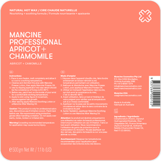 *Mancine Hot Wax Apricot & Chamomile - 500g